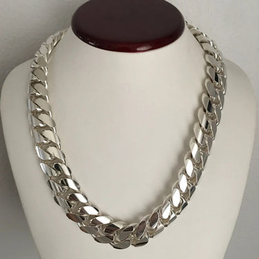 Cuban Link Necklace - 18 mm Premium 999 Sterling Silver